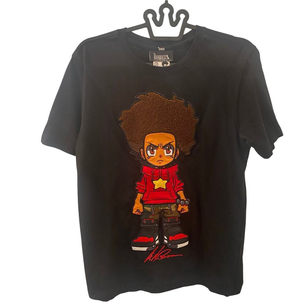 Official Boondocks Signature Black 3D Huey Shirt Size Small